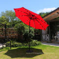 Sun Parasol 9 &#39;Solaire 24 LED LED LED 8 côtes côtes Patio Umbrella for Garden